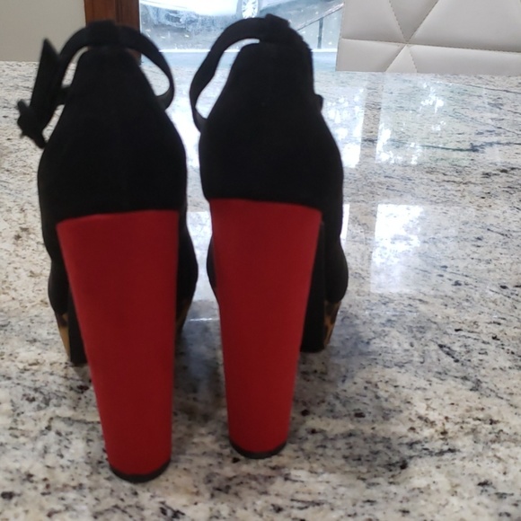 Shoe Dazzle Shoes - Black, Red and Tiger skin shoes